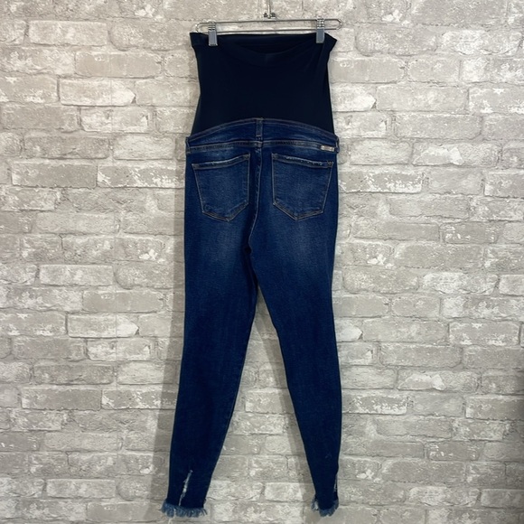 KanCan Blue Maternity Skinny Jeans with Stretchy Belly Panel - Picture 5 of 7